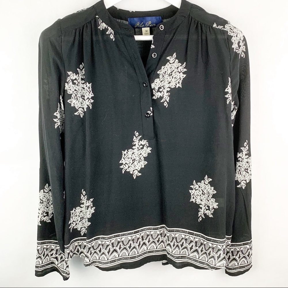 BLUE RAIN | Boho popover Top